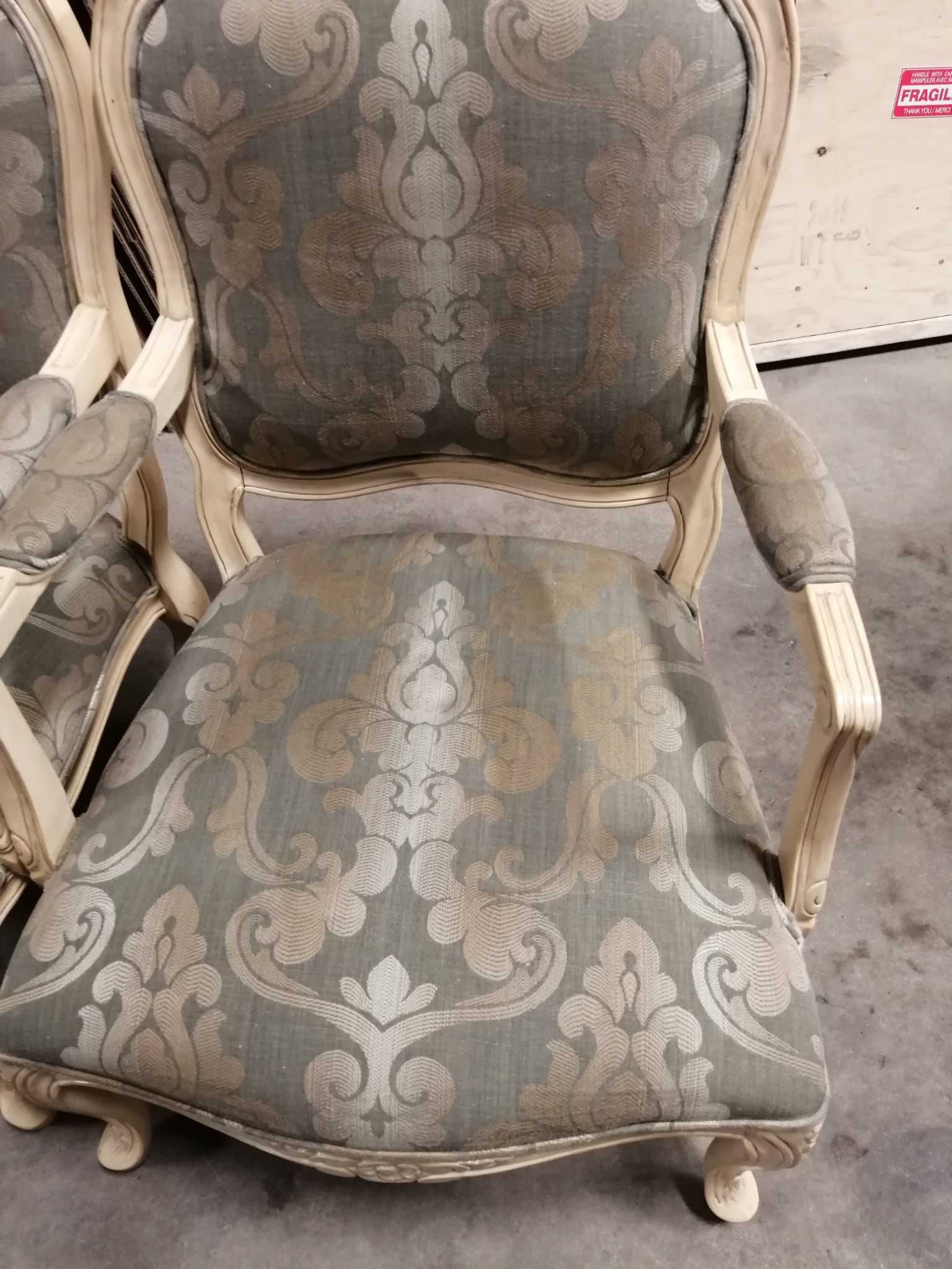 French chair before cleaning